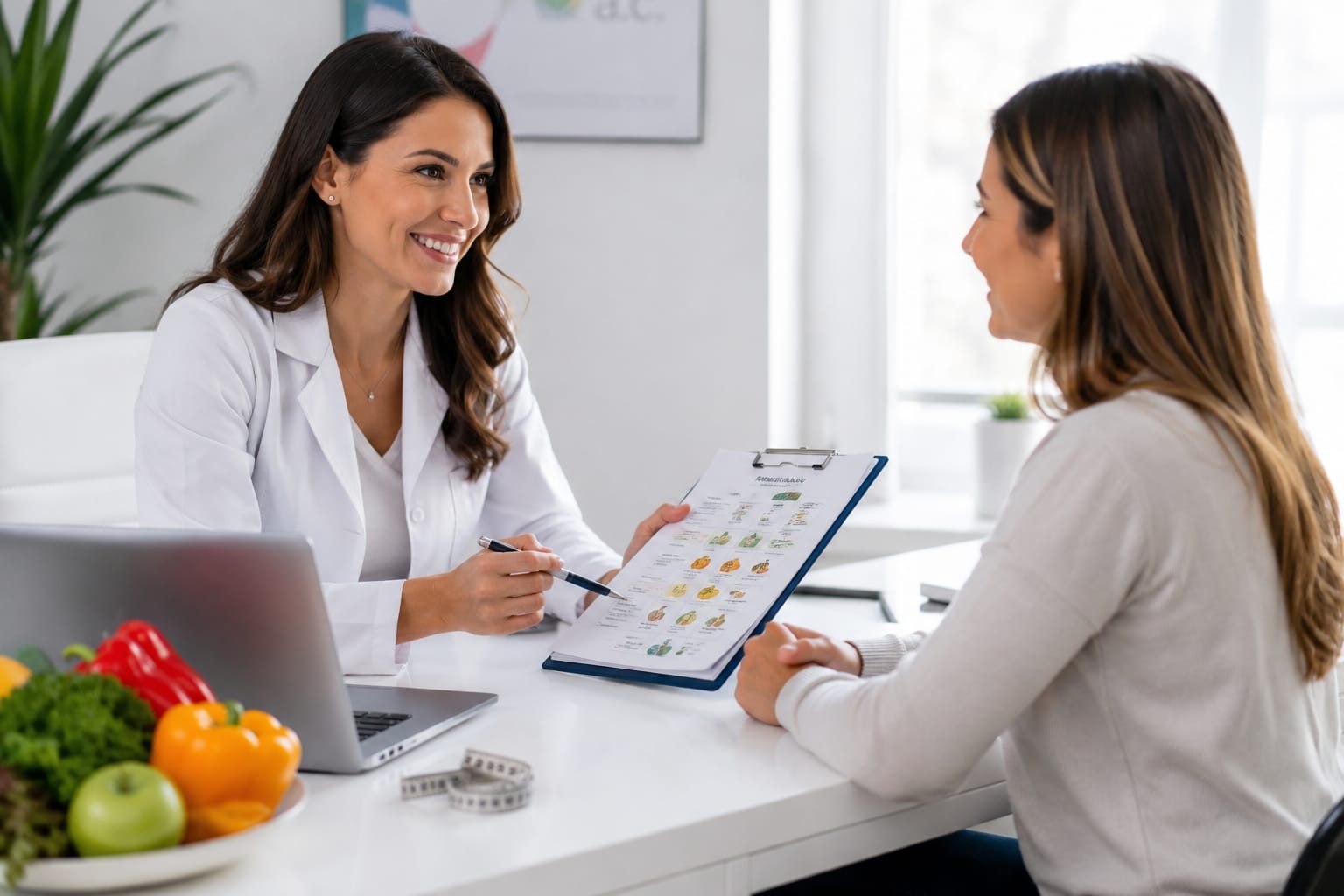 Personale medico specializzato in nutrizione durante una consulenza personalizzata